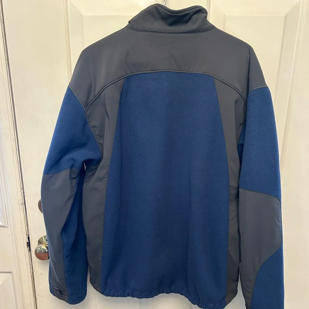 The North Face men’s fleece jacket M. Blue fleece/grey nylon. Decent shape.